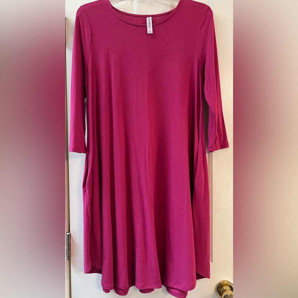 Magenta Dress with Pockets